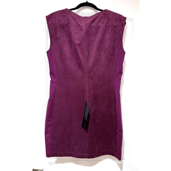 NWT BCBG Max Azaria "Karlee" Vegan Suede Mini Dress in Bordeaux, Size Medium - Picture 3 of 12